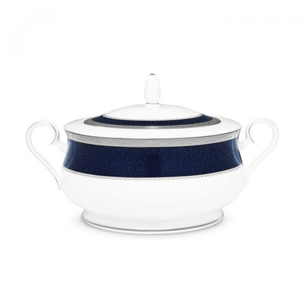 Odessa Cobalt Platinum Casserole - Noritake Odessa Cobalt Platinum Casserole - Noritake