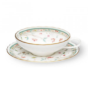 Hana Sarasa Tea Cup with Saucer - Noritake 