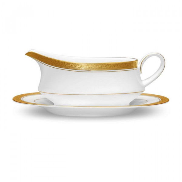 Crestwood Gold Gravy Body With Saucer - Noritake Crestwood Gold Gravy Body With Saucer - Noritake