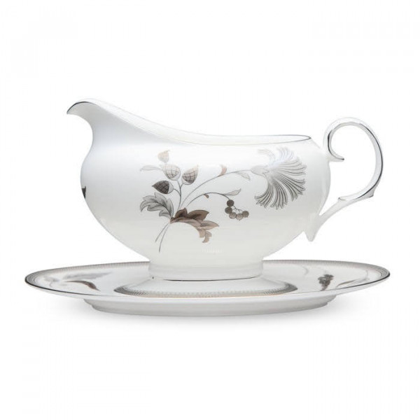 Islay Platinum Gravy Body with saucer - Noritake Islay Platinum Gravy Body with saucer - Noritake