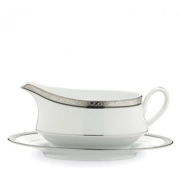 Regent Platinum Gravy Body With Saucer - Noritake Regent Platinum Gravy Body With Saucer - Noritake