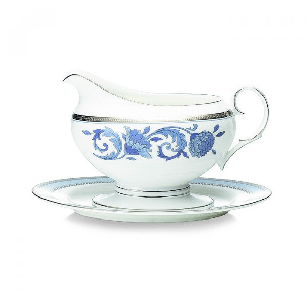 Sonnet In Blue Gravy Body with Saucer - Noritake Sonnet In Blue Gravy Body with Saucer - Noritake